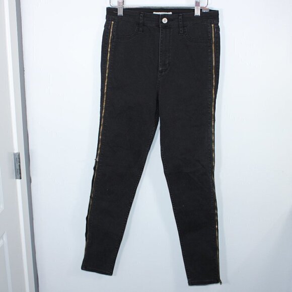 Abercrombie & Fitch Natural Waist Jegging Size 4 Zipper Detailing up the sides - Picture 1 of 4